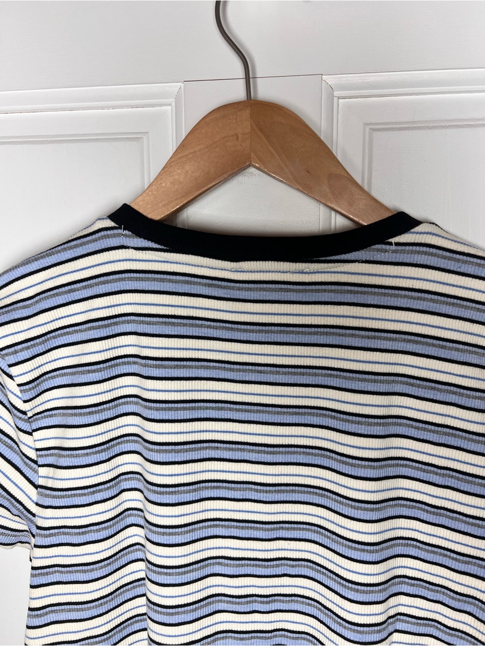 Maeve Navy and White Striped Short-Sleeve Crewneck Tee - Picture 7 of 12